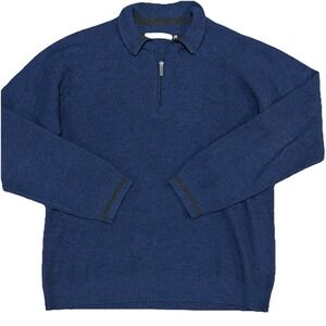 Smartwool Mens M 100% Merino Wool 1/4 Zip Sweater Long Sleeve Pullover Navy Blue